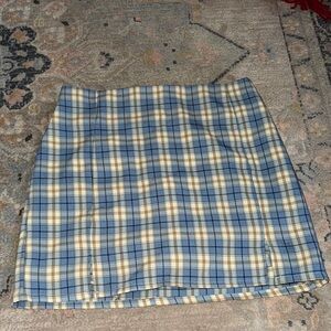 Plaid Blue and Tan Women's Skirt
